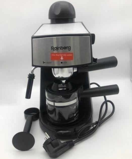 Кофеварка рожковая Espresso Rainberg RB-8111 с капучинатором современная на одну группу Кофеварка рожковая Espresso Rainberg RB-8111 с капучинатором современная на одну группу