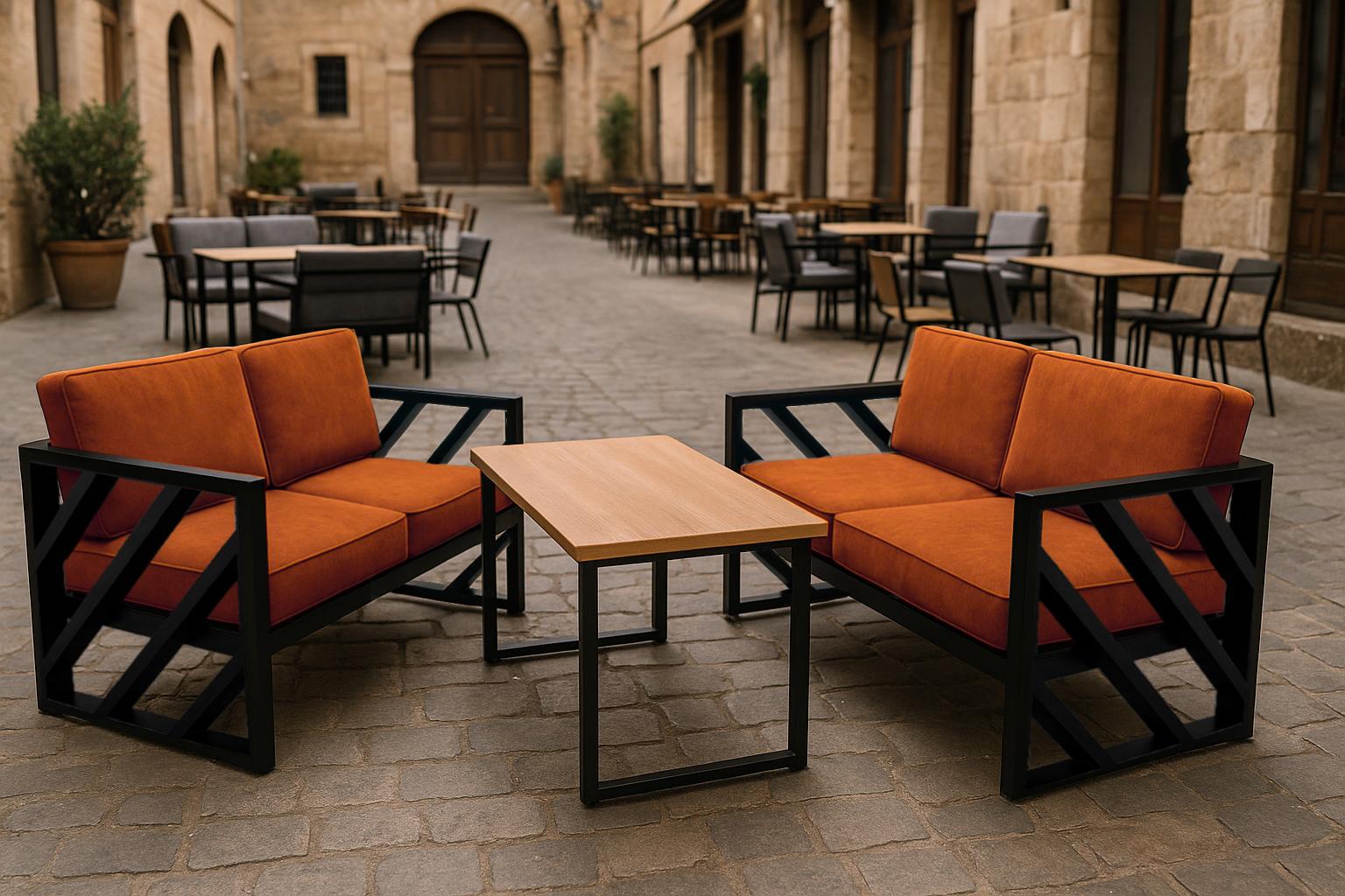 Диван металлический Tobi Sho Гранд/DV4 с подушками 750х1300х700 мм велюр Рыжий/22 (DV401233) - фото 3