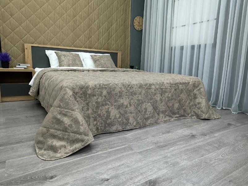 Покривало на ліжко/диван без візерунка Decorator Sultan 230х250 см Кавово-сірий (85-070) - фото 2