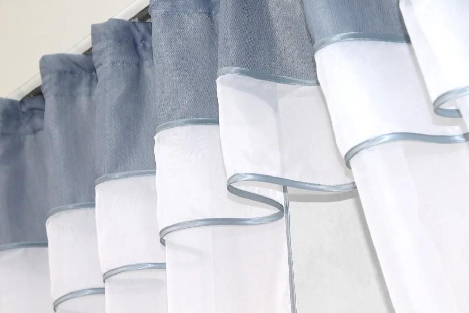 Шторки с ламбрекеном на кухню/балкон 280х170 см Серый/Белый (085к) - фото 4 Шторки с ламбрекеном на кухню/балкон 280х170 см Серый/Белый (085к) - фото 4