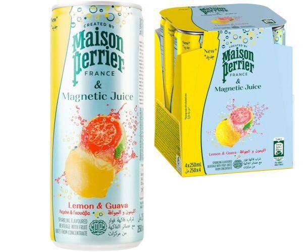 Вода газированная со вкусом лимона и гуавы PERRIER Maison Magnetic Juice 4 шт. х 0,25 л (18606)