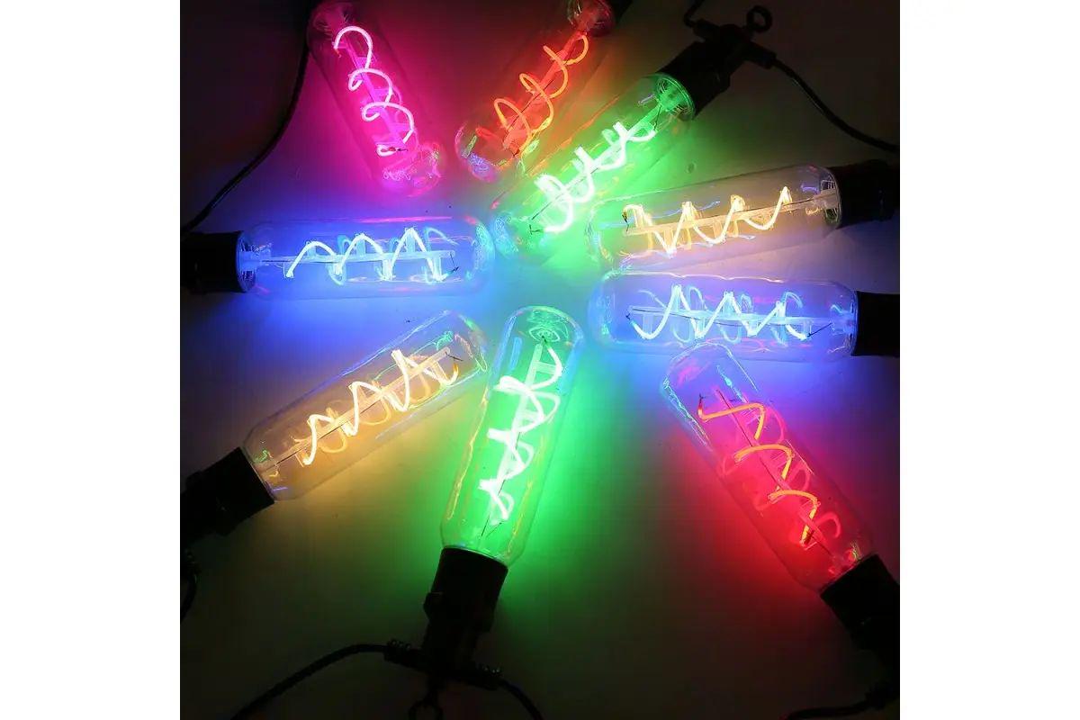 Гирлянда уличная Stenson M50062-C Длинные лампы спираль 220 В 5 м 10 лампочек устойчивая к влаге из пластика (opt-105129)