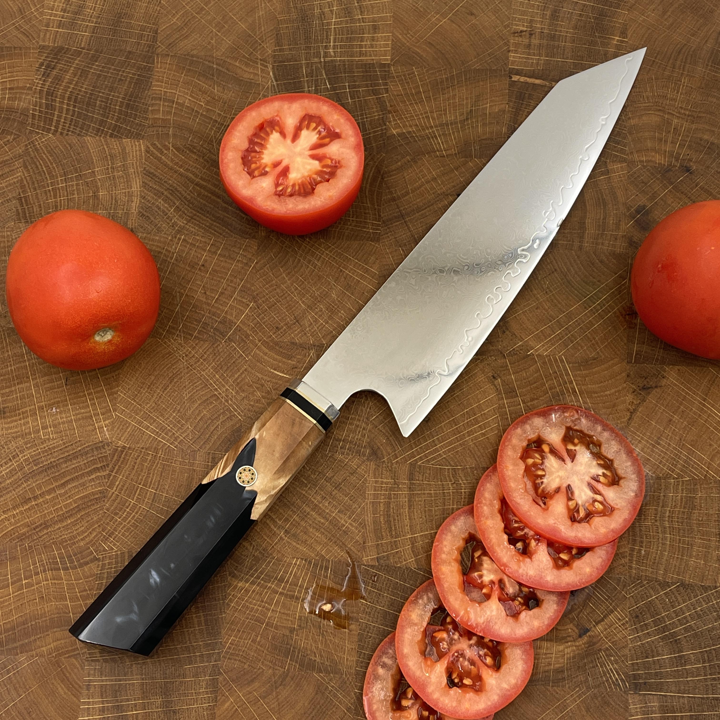 Нож кухонный Kiritsuke VG-10 Black Brown (30219702) - фото 4 Нож кухонный Kiritsuke VG-10 Black Brown (30219702) - фото 4