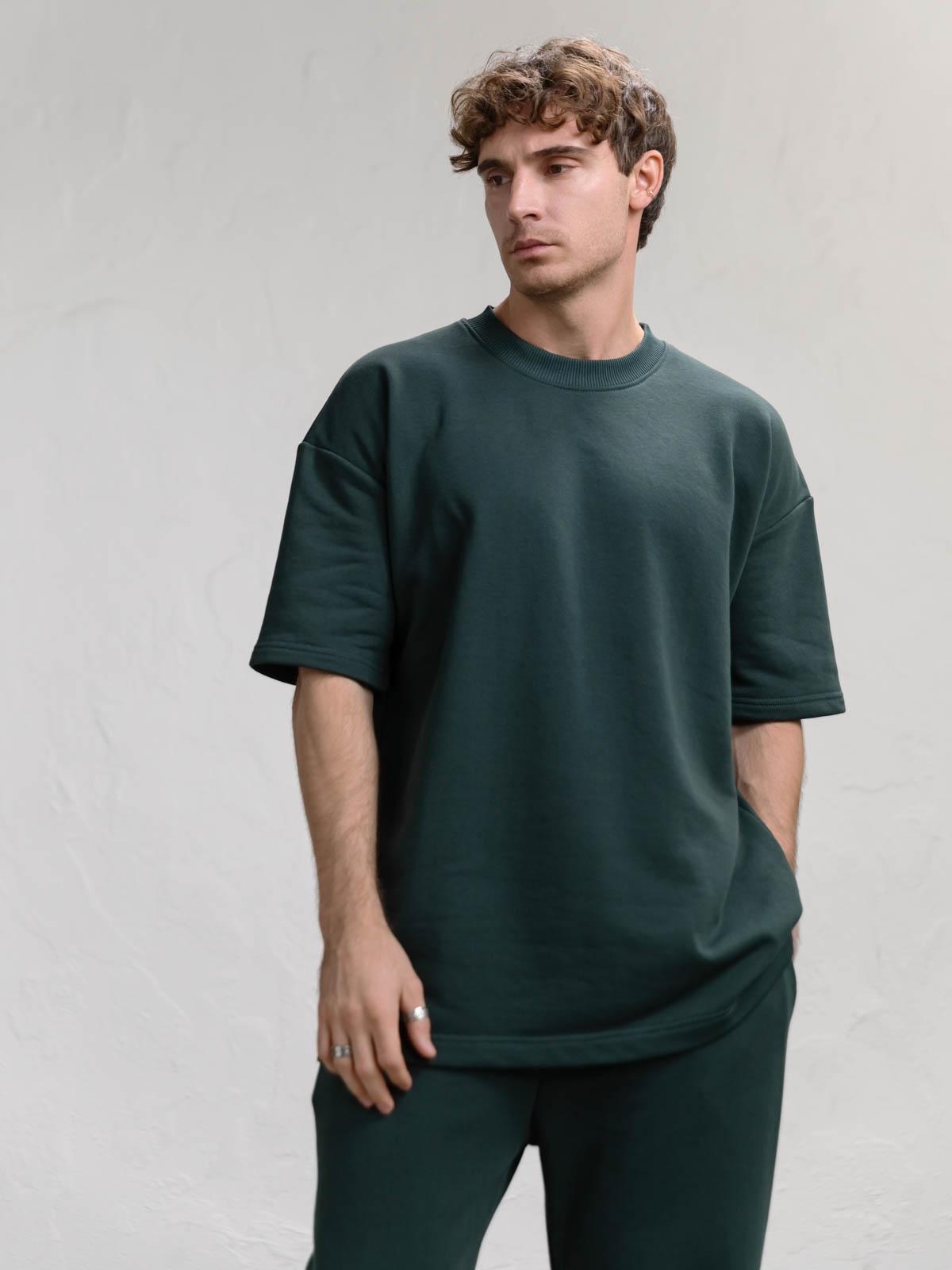 Футболка чоловіча вільна FROMUS S/M Темно-зелений (1125-60)