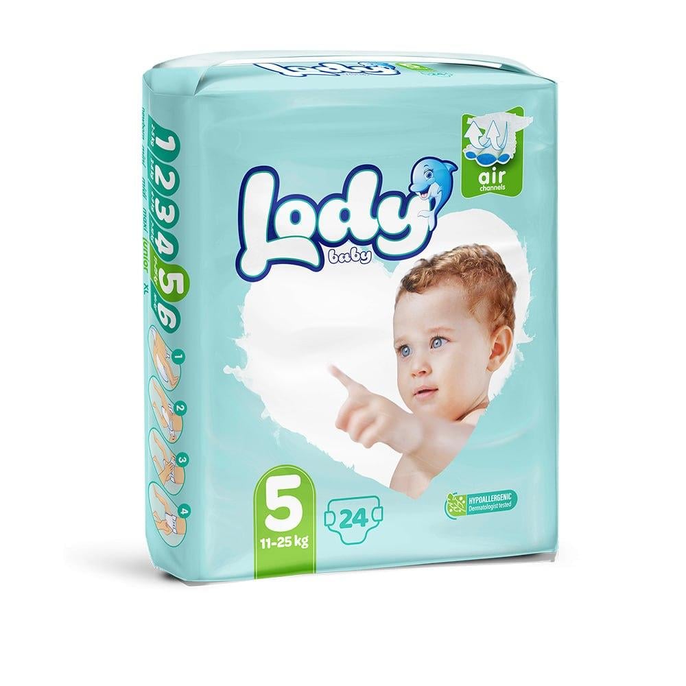 Детские подгузники дышащие LODY AIR JUNIOR р. 5 11-25 кг 24 шт./уп. (000006634)