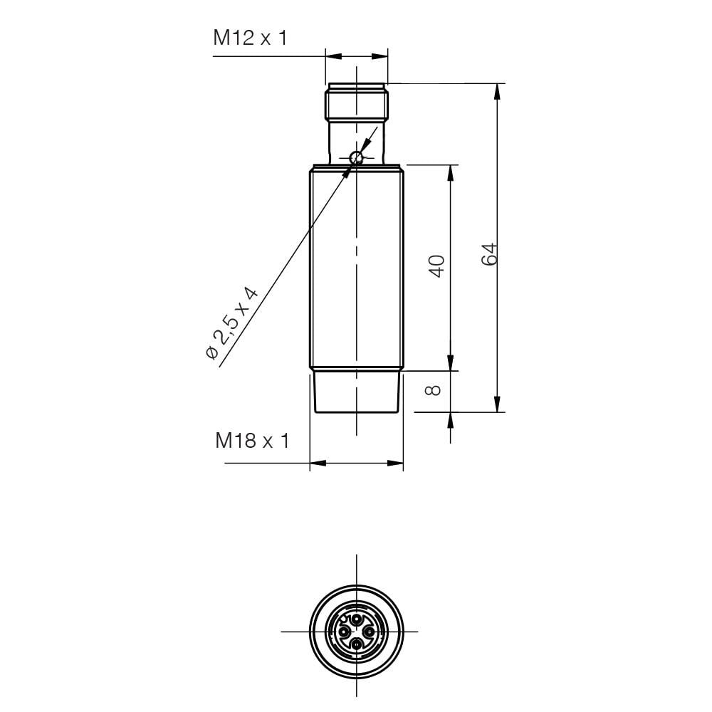 Индуктивный датчик M.D. Micro Detectors S.p.A. M18 Sn=12 мм NO/PNP разъем M12 (AK1/AP-4H) - фото 2