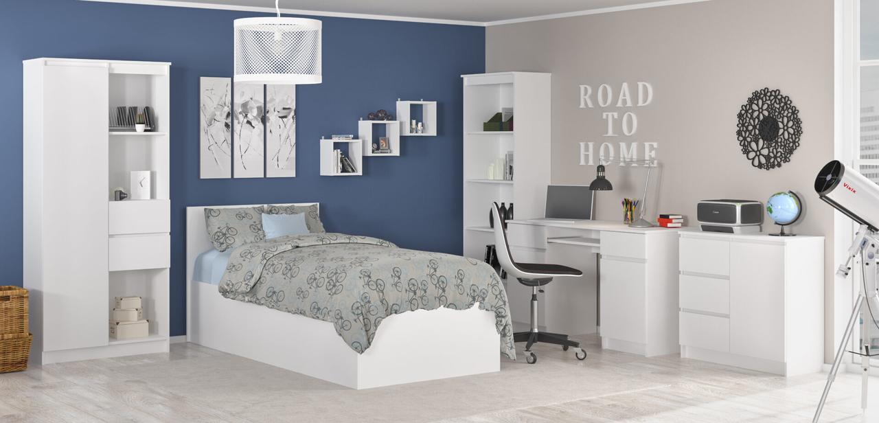 Шкаф пенал Мебель-Сервис Bruklin 1Д3П2Ш 80,4х35,8х179,6 см Белый (28504797) - фото 3