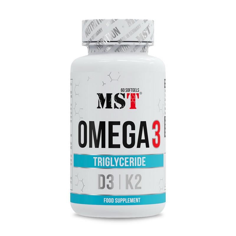 Омега-3 MST Omega 3 Triglyceride D3 + K2 60 м'яких капс.