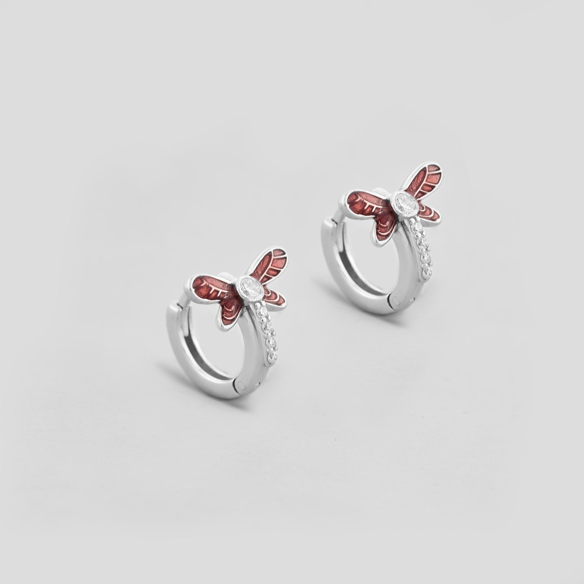 Серебряные серьги Minimal Золотистая бабочка (16556)