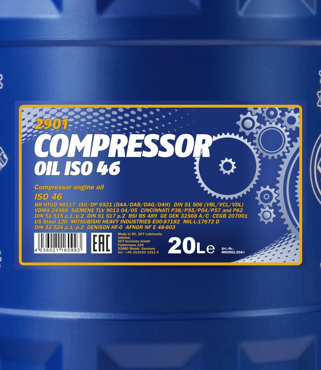 Мастило компресорне Mannol 2901 COMPRESSOR OIL ISO 46 20 л (MN2901-20) - фото 2