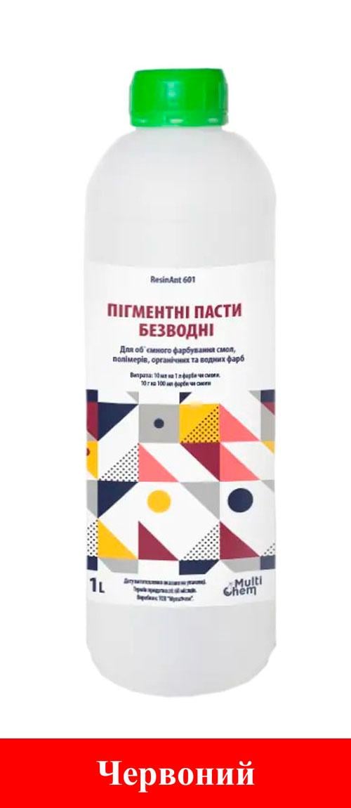 Паста пігментна безводна матова для епоксидної смоли ResinAnt 601 1 л Червоний (30828353)