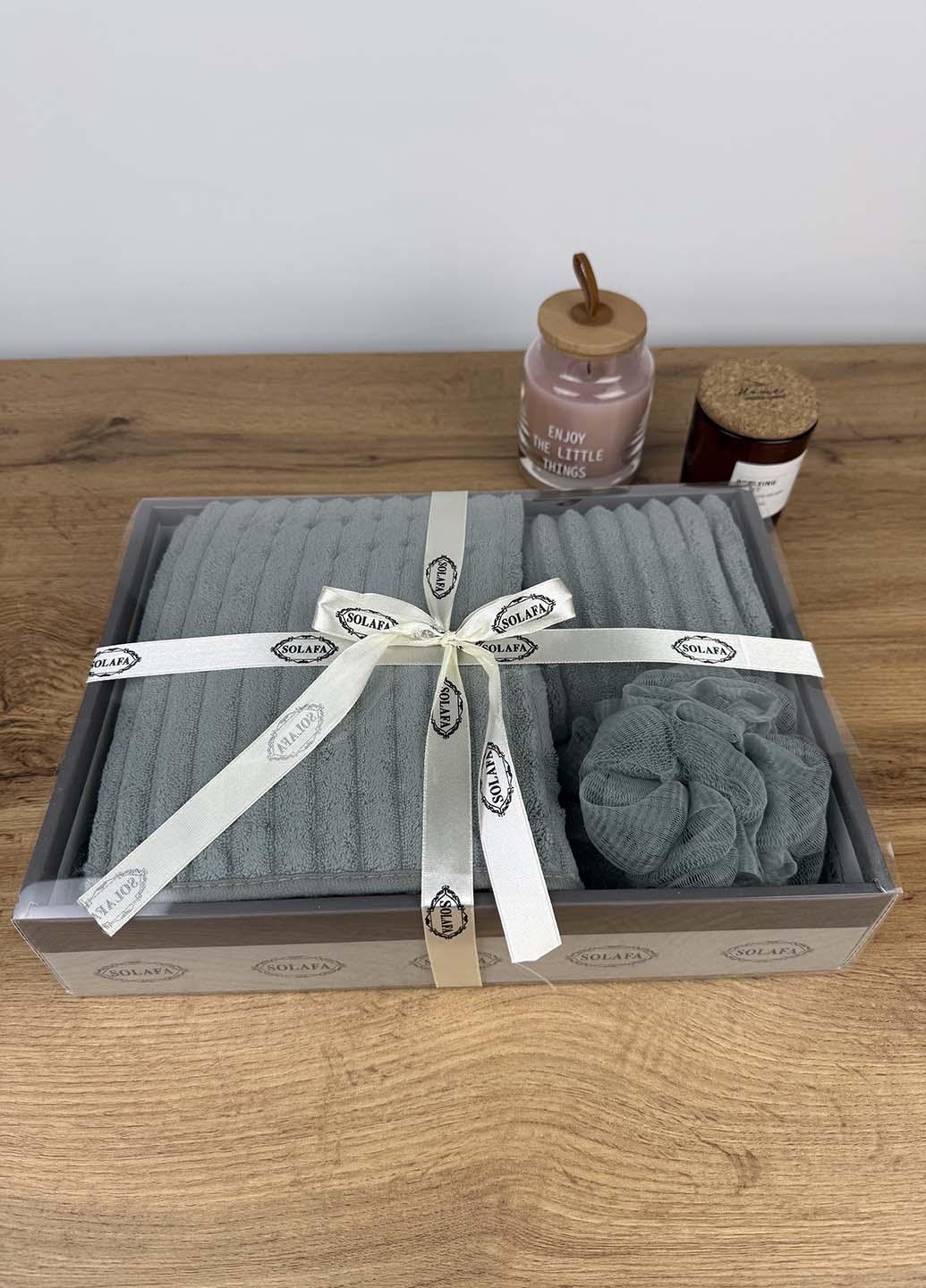 Подарочный набор полотенец из микрофибры Зеленый (37-1) - фото 3 Подарочный набор полотенец из микрофибры Зеленый (37-1) - фото 3