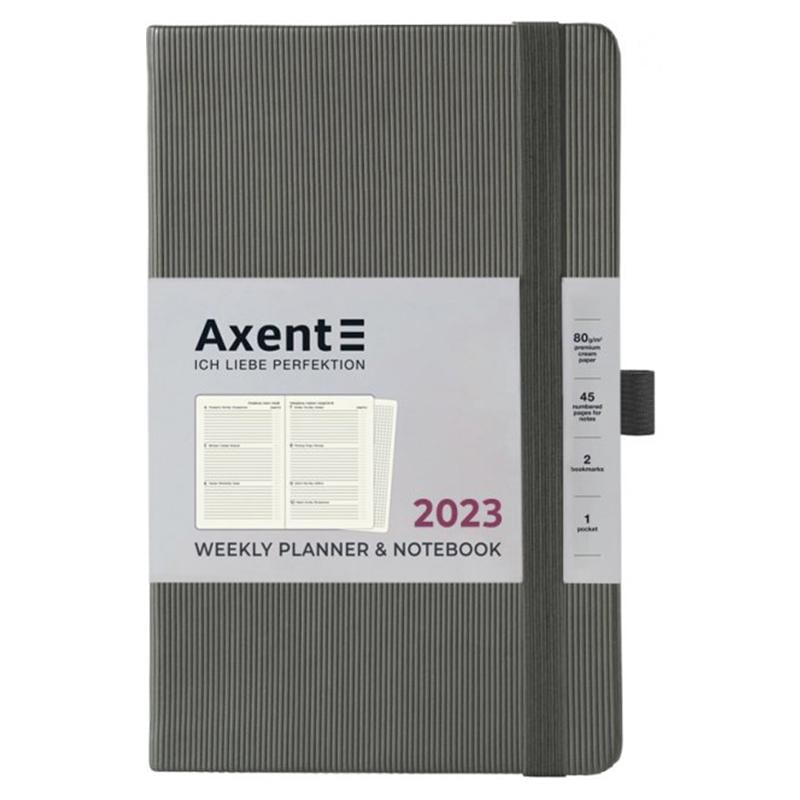 Еженедельник Axent 2023 Partner Lines 125х195 Серый (8515-23-03-A)