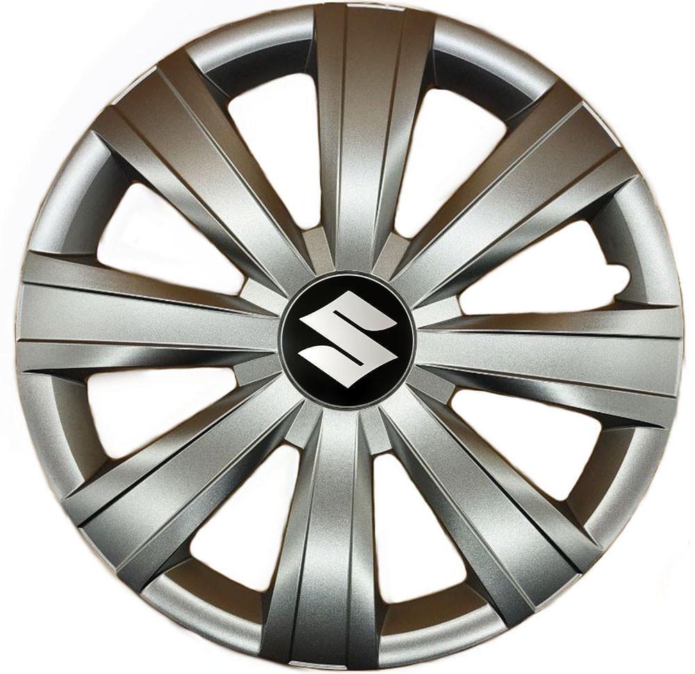 Колпаки SJS 328 с логотипом Suzuki R15 4 шт. Серебристый (2654558525)