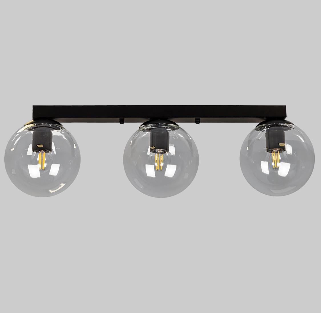 Люстра стельова з кулями Чорний (56-XPR150F-3 BK+CL)