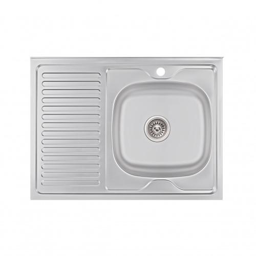 Мойка для кухни Lidz 6080-R 0,6 мм Satin (LIDZ6080R06SAT)