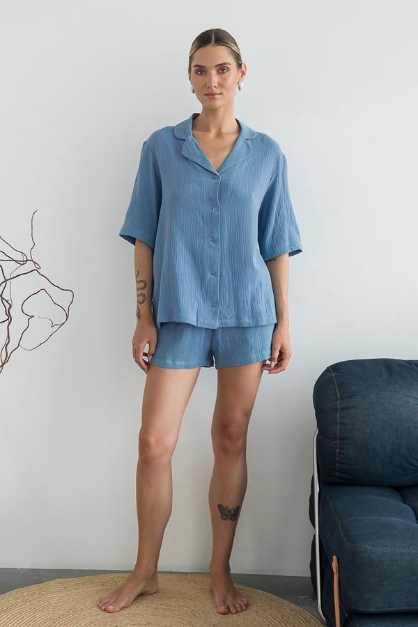 Піжама FORLY з шортами з мусліну Butterfly XS/S (ML0081-06-58) - фото 5 Піжама FORLY з шортами з мусліну Butterfly XS/S (ML0081-06-58) - фото 5