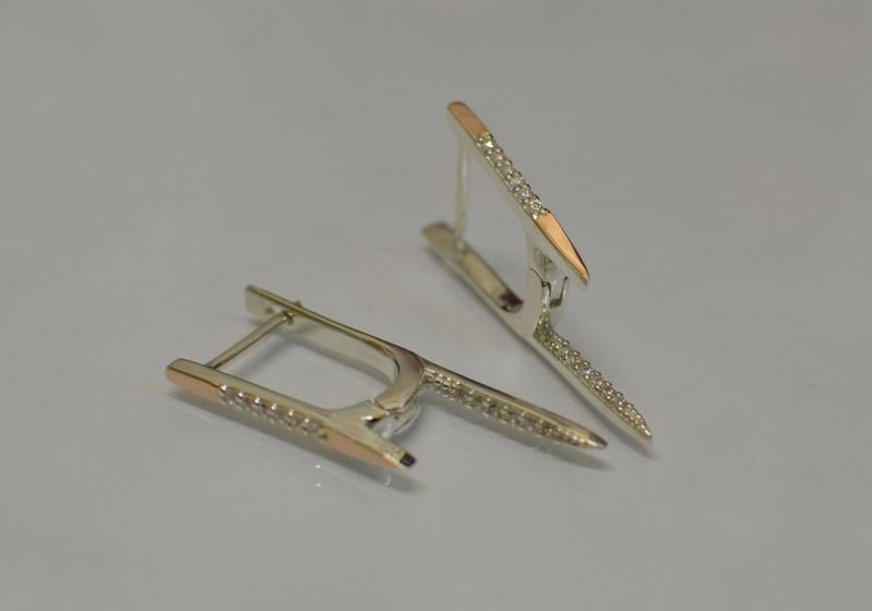 Срібна каблучка Sil з золотом 126s Прозорий (Sil-816)