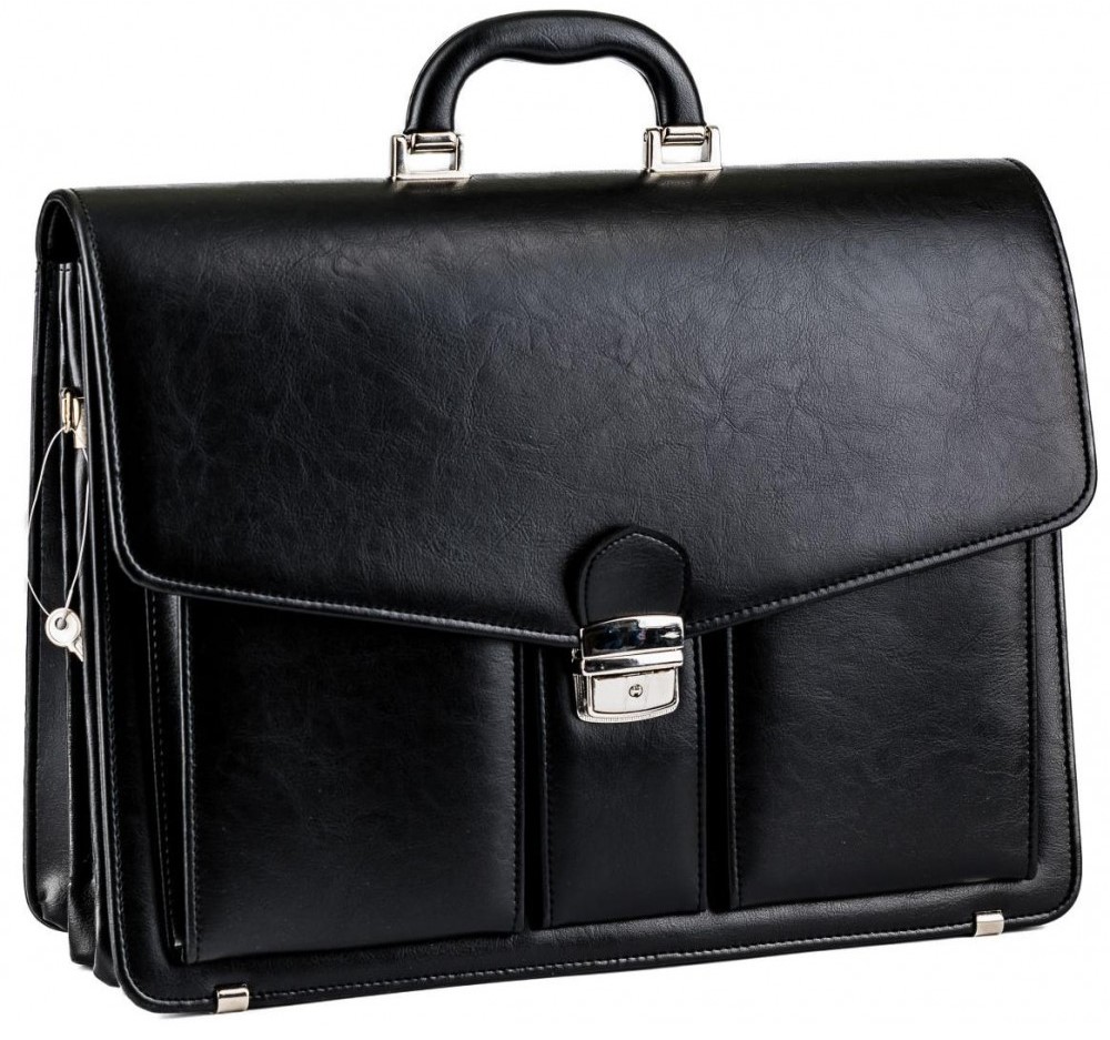Портфель деловой AMO из искусственной кожи Черный (SST02 black)