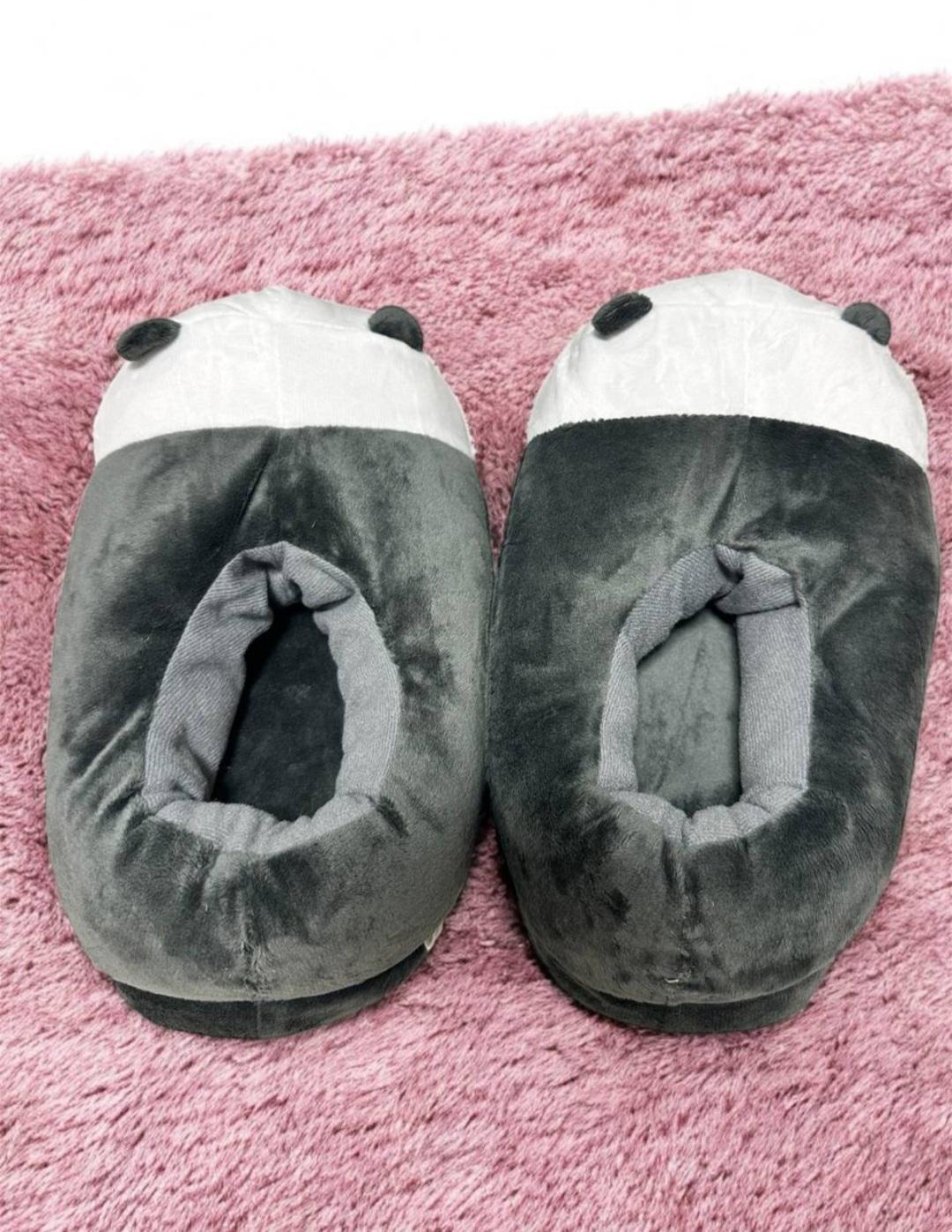 Тапочки домашние Панда р. 32-39 Черно-белый - фото 3