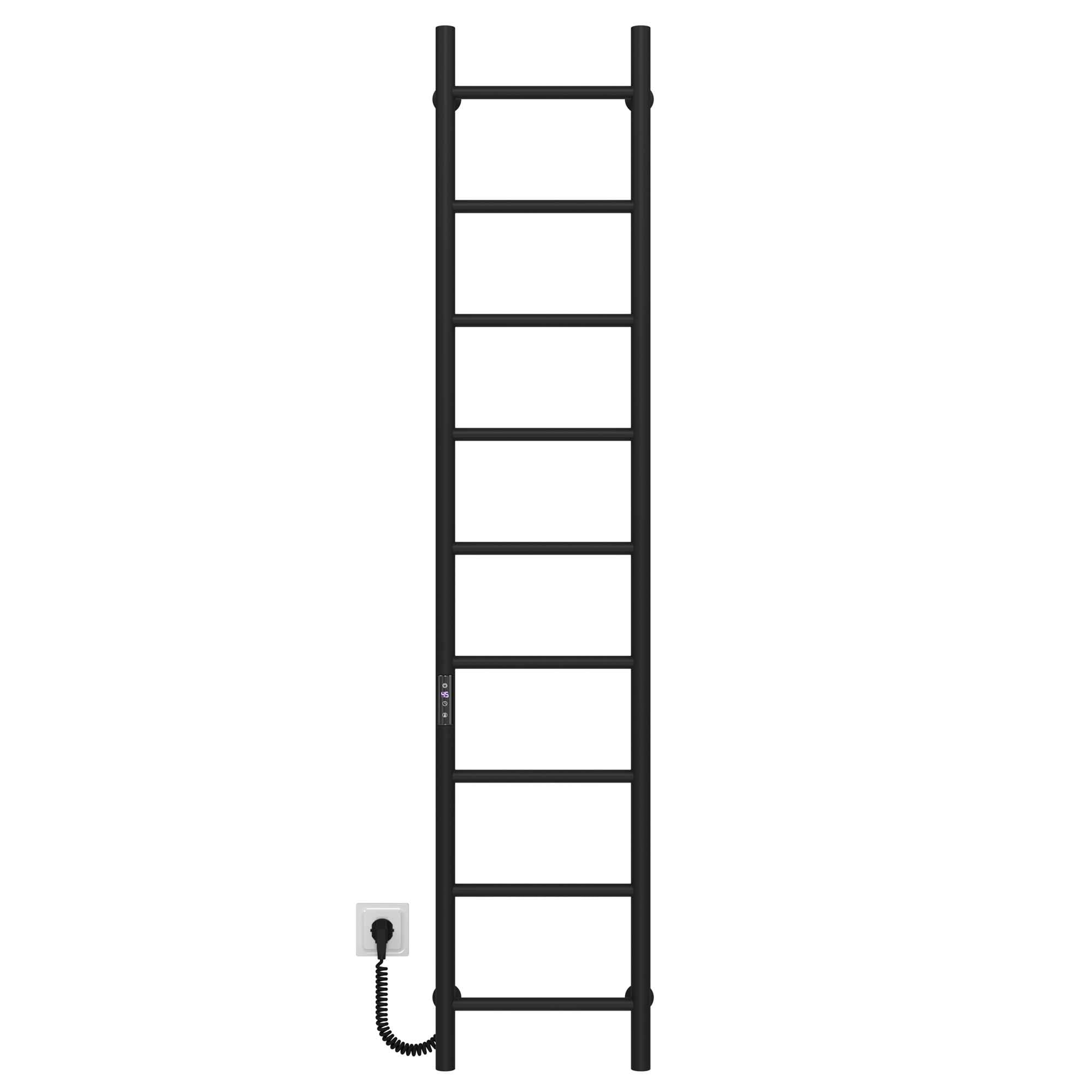 Полотенцесушитель электрический Deffi Орион П9 JD03 левое подключение нержавеющая сталь 200х1600 мм Черный (C.OR.160.20.9.E.B.L.1)