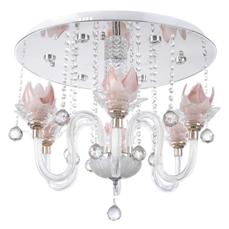 Люстра кришталева з підсвічуванням Brille BCL-497S/6 E14/LED Purple флористика