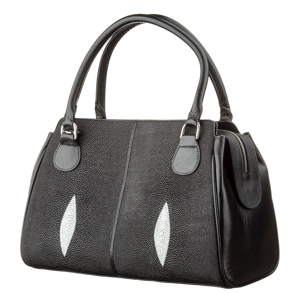 Сумка Stingray leather 18518 з натуральної шкіри морського ската Чорний Сумка Stingray leather 18518 з натуральної шкіри морського ската Чорний
