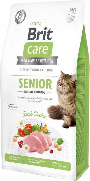 Корм сухой для пожилых кошек с избыточным весом Brit Care Cat GF Senior Weight Control 7 кг (11237705)