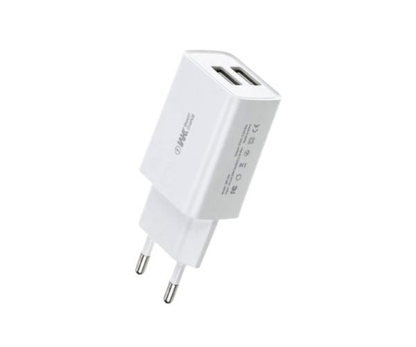 Пристрій зарядний мережевий WK WP-U56 без кабелю 2 Usb 2 A White