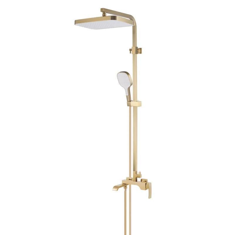 Душевая колонна со смесителем KOER KB-56037-12 3 функции Матовое Золотий (KR6003)
