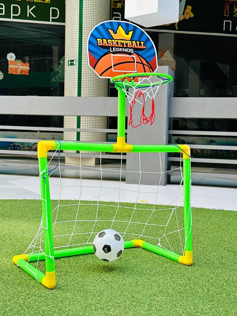 Футбольные ворота детские с баскетбольным кольцом/мячем/насосом (2656933744) - фото 3 Футбольные ворота детские с баскетбольным кольцом/мячем/насосом (2656933744) - фото 3