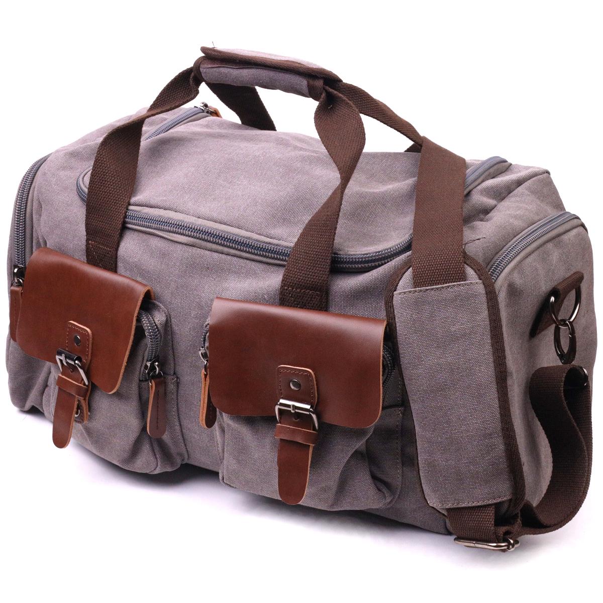 Дорожная сумка текстильная Vintage 21238 Travel Bag 50х25х22 см Серый