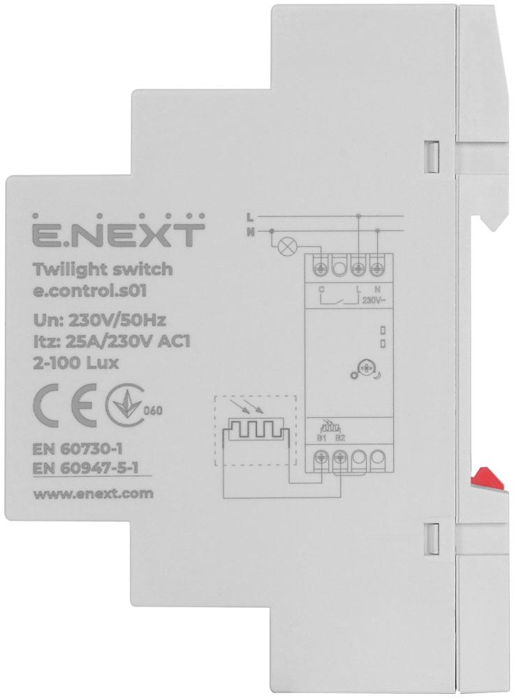 Реле сутінкове E.NEXT з зовнішнім датчиком AC 230 В 20 A AC-1 (i0310014) - фото 2