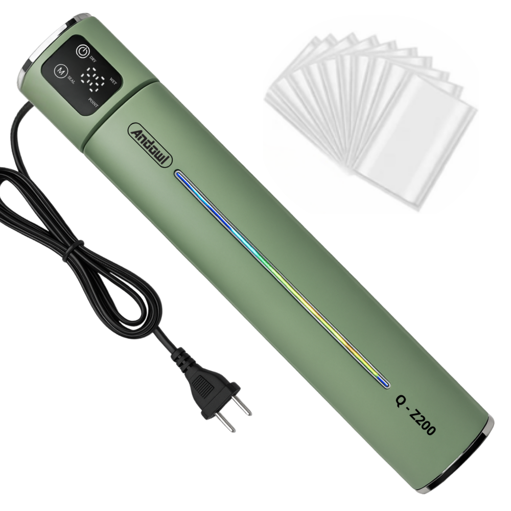 Вакууматор Andowl Q-Z200X1 для продуктов с вакуумными пакетами 10 шт. Зеленый (0bfd7c0f)