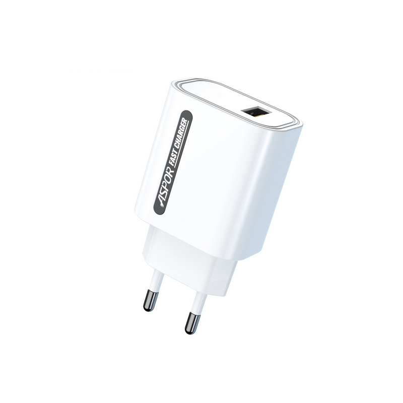 Зарядное устройство для телефонов Aspor A803 18W 1 USB QC3.0 Белый (557-925154)