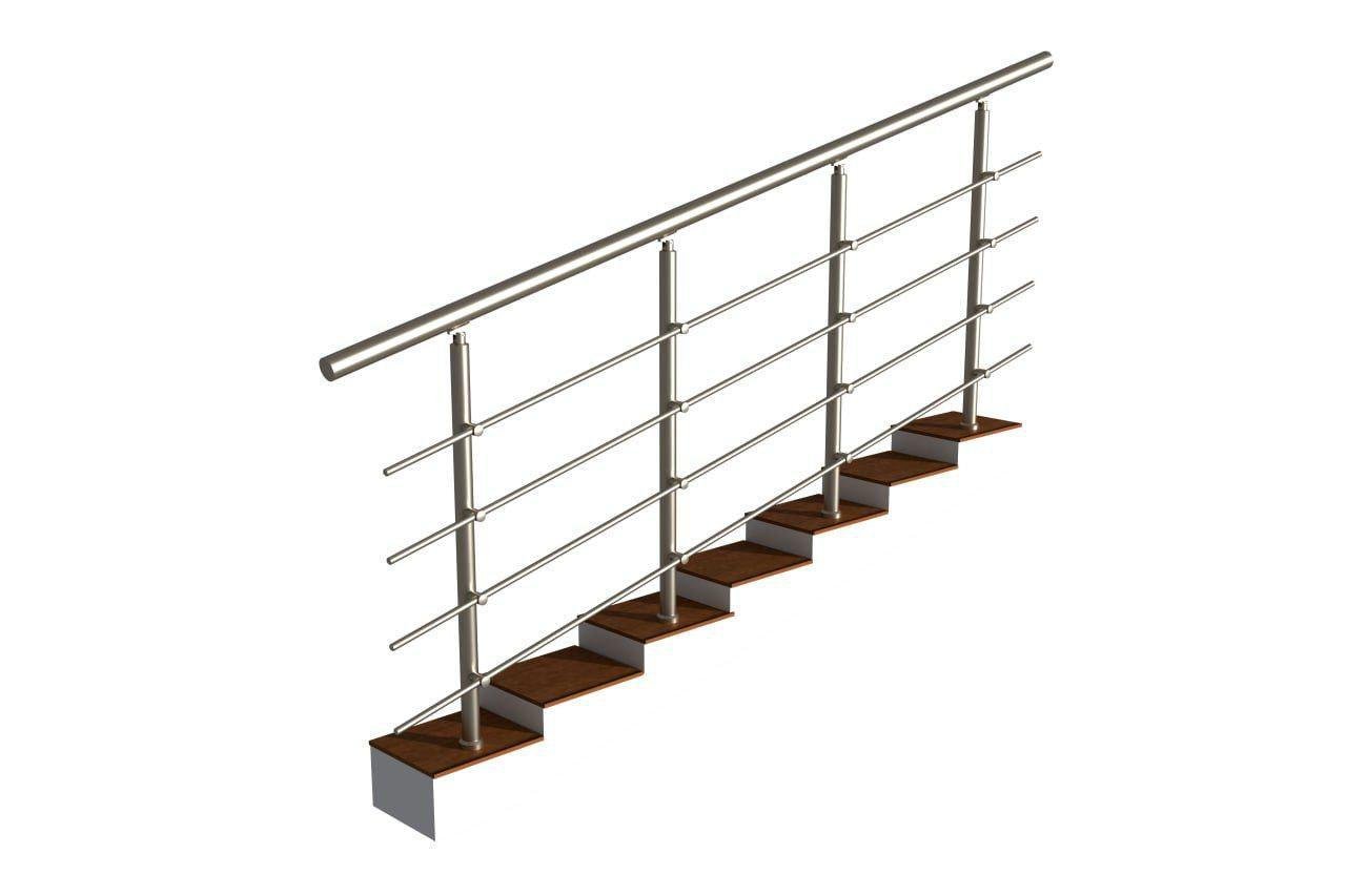 Комплект алюмінієвих поручнів з розбірними леєротримачами L 3 м на 4 леєра (24479818)