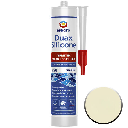 Герметик заповнювач швів Eskaro Duax Silicone №228 силіконовий нейтральний 300 мл Пісочний (2602644978)