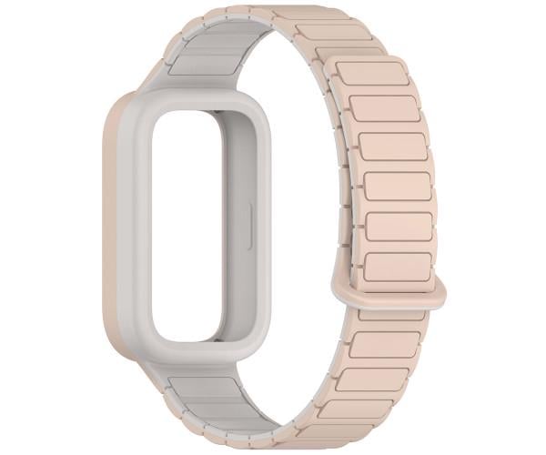 Ремешок для фитнес-браслета Silicone Magnetic для Xiaomi Smart Band 9 Active Бежевый (41701)
