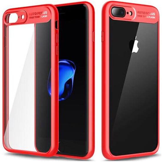 Прозрачный чехол накладка Rock Clarity Series for iPhone 7/8 Plus, Red