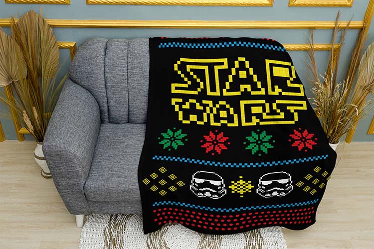 Плед плюшевый Star Wars Galactic Christmas однослойный 135х150 см (114500)