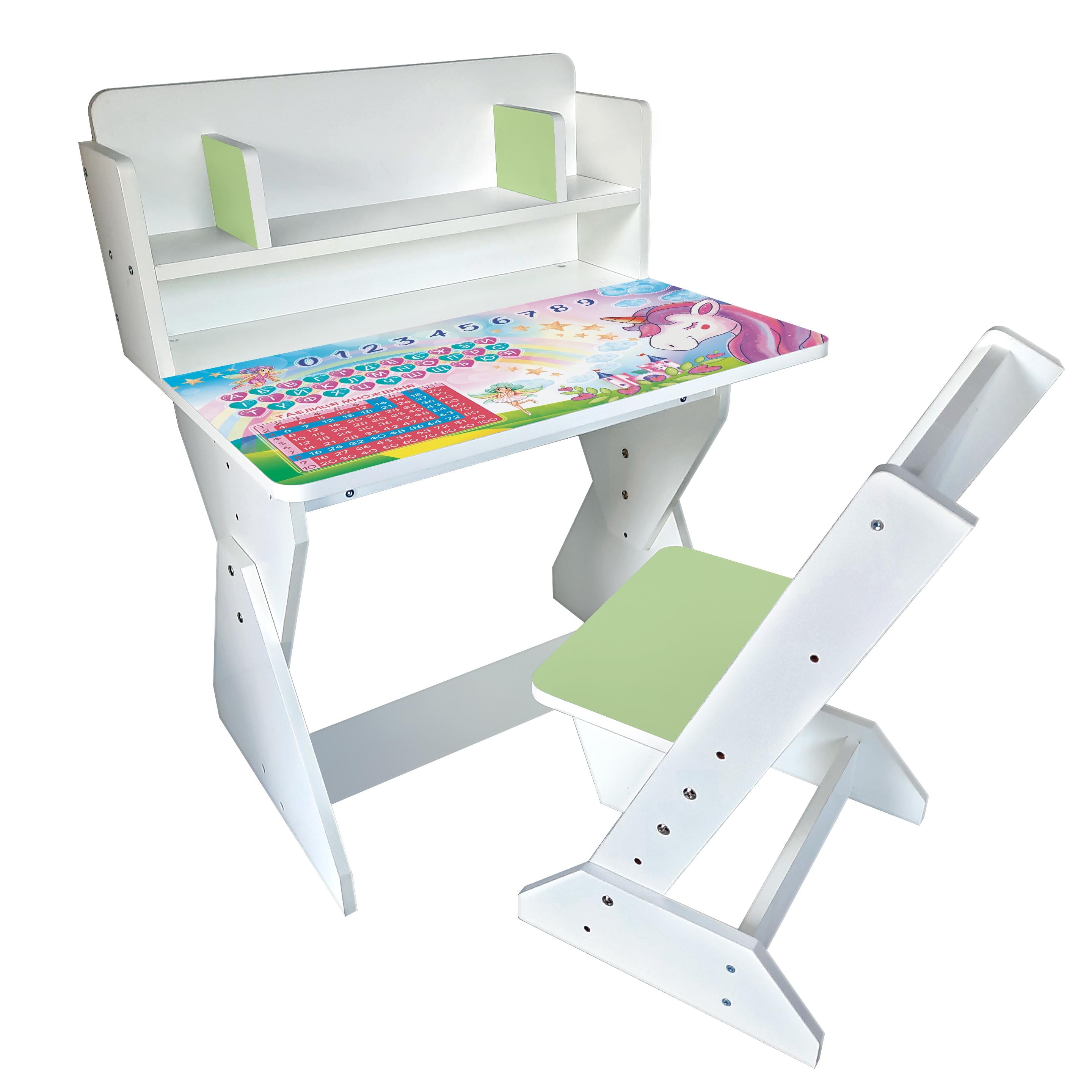 Парта со стульчиком Holy Wood П01 регулируемая с рисунком Единорог (18137608)
