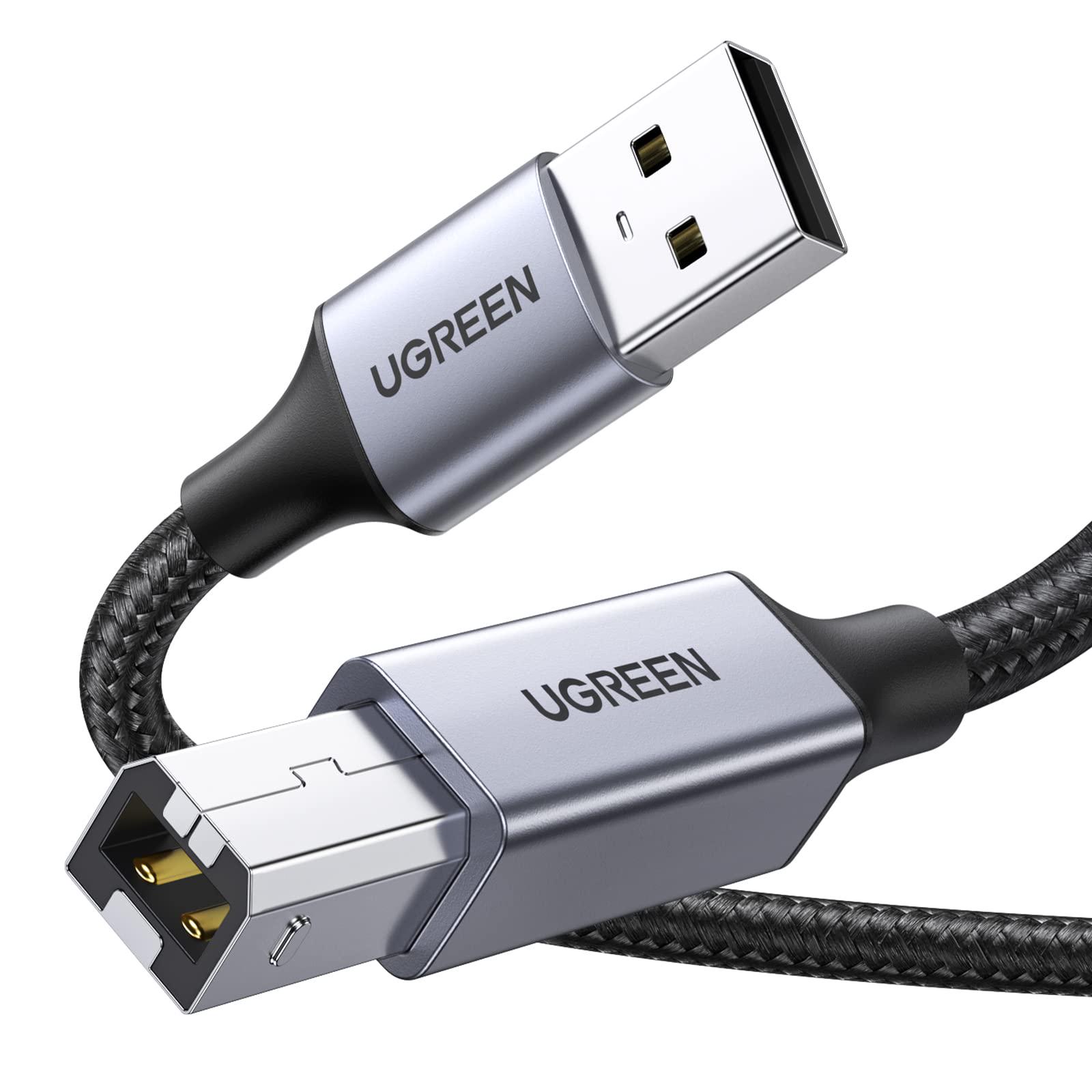 Кабель для принтера UGREEN USB-A на USB-B 2.0 US369 Printer Cable with Alu Case 1 м Black (80801)