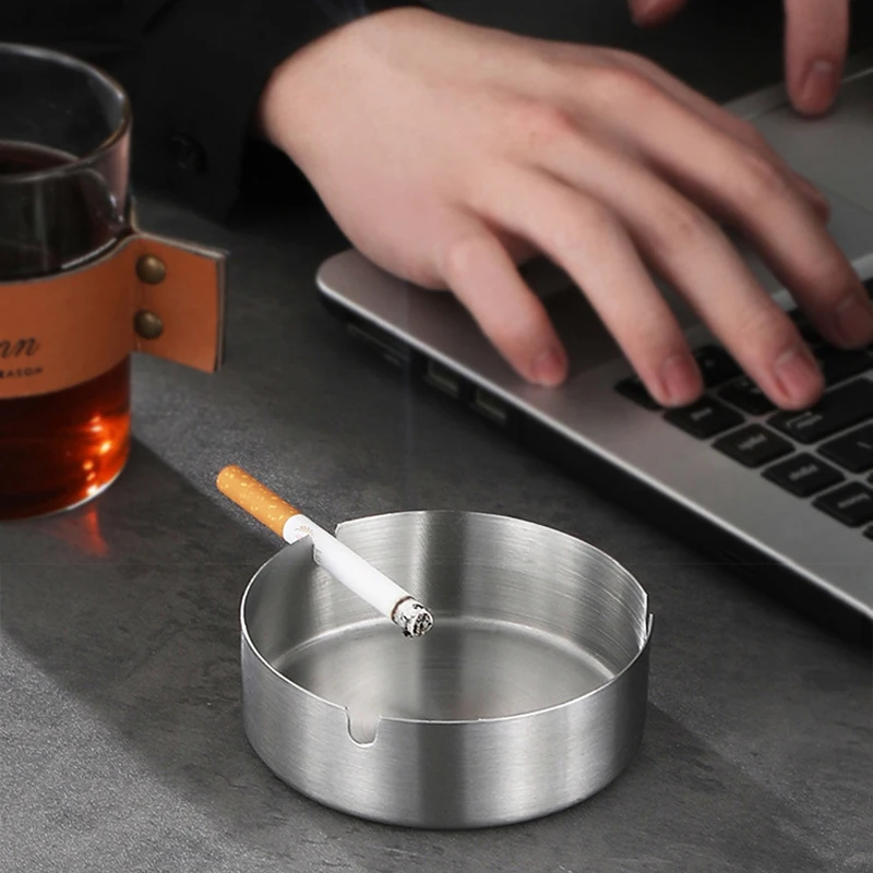 Попільниця настільна з нержавіючої сталі 8х3 см Сріблястий (27086322) - фото 6