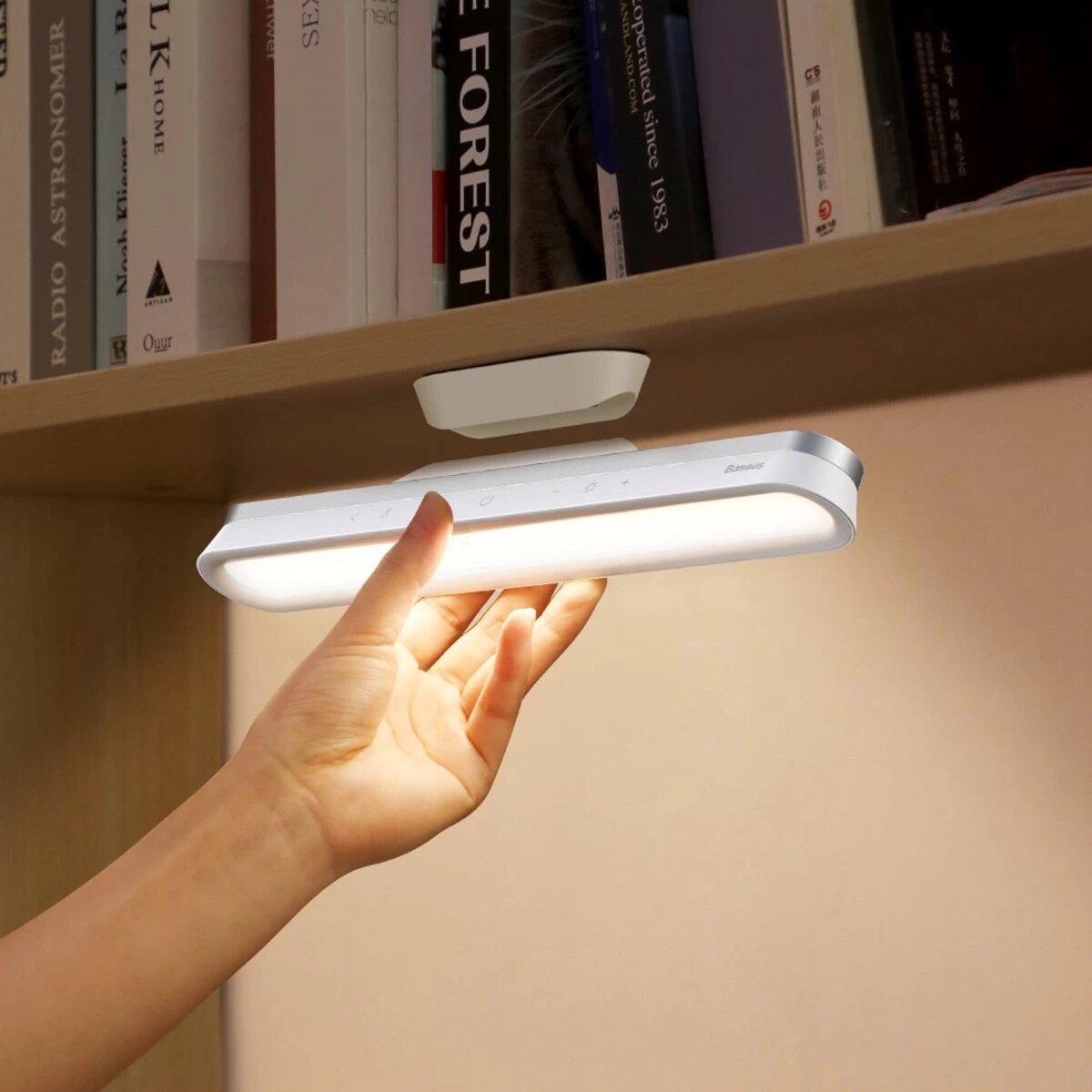 Лампа-світильник бездротова магнітна Baseus Magnetic Stepless Dimming Charging Desk Lamp Pro LED 1800 mAh White (DGXC-02) - фото 8
