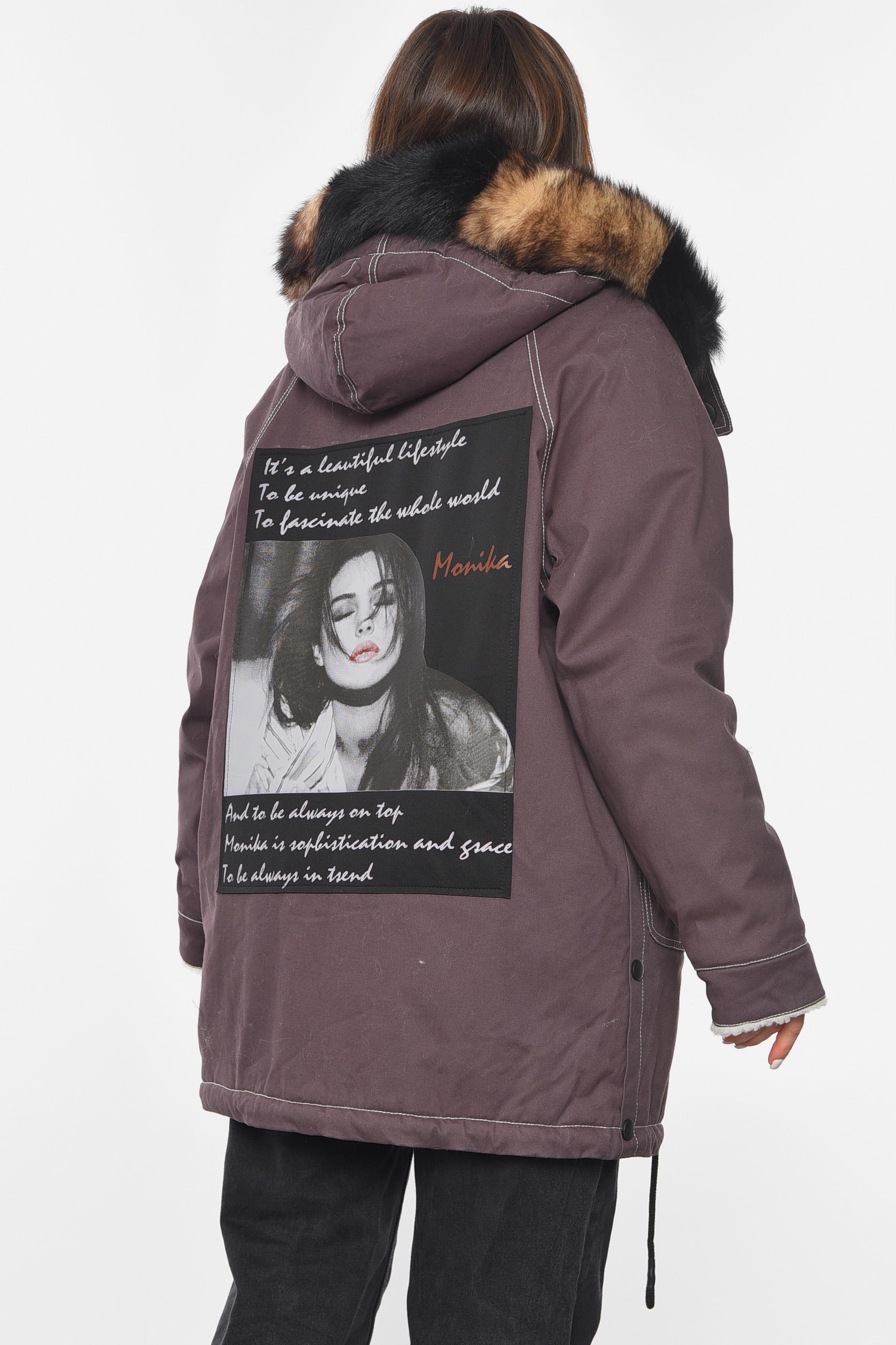 Парку жіноча демісезонна L Бордовий (193286) - фото 3 Парку жіноча демісезонна L Бордовий (193286) - фото 3