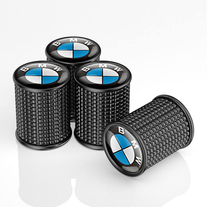 Набір ковпачків на ніпель SUNROZ Caps для автомобіля BMW Lux 4 шт. Black (A67531)