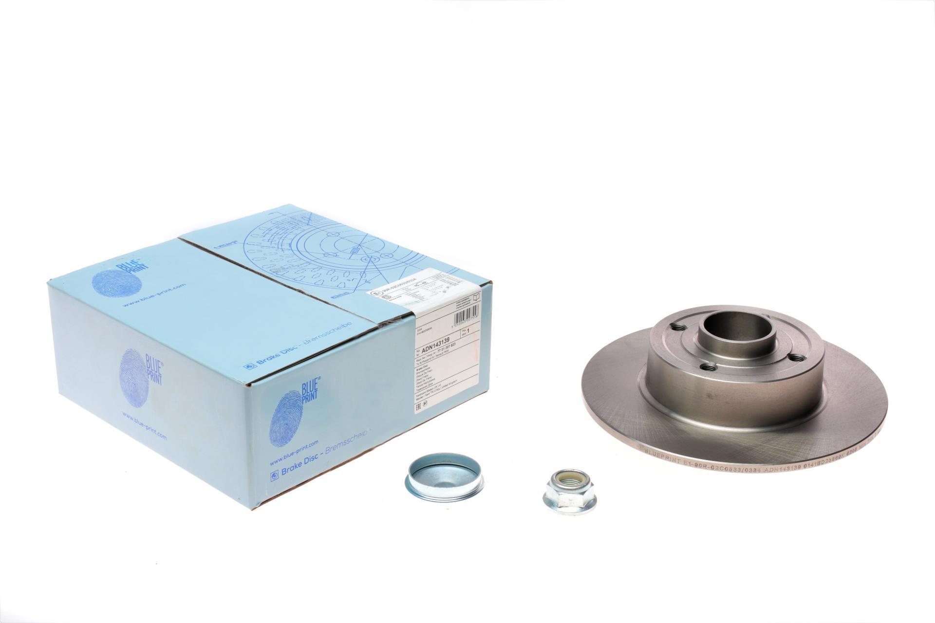 Диск тормозной задний BLUE PRINT Renault Megane II 03+ABS с подшипником 240х8 мм (ADN143139 BLUE PRINT)