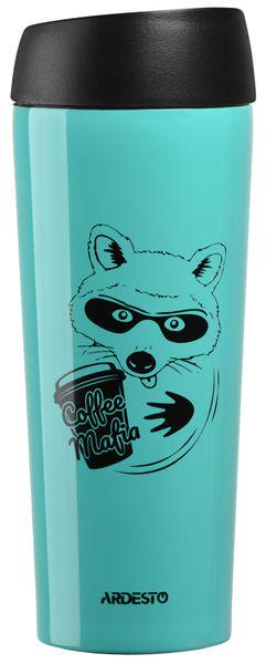 Термочашка Ardesto Coffee Time Енот нержавеющая сталь 0,45 л Blue (AR2645DTB)