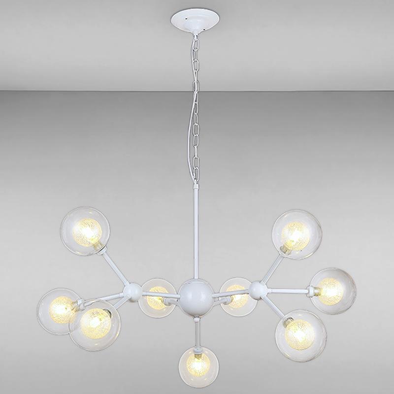 Люстра підвісна Light House LS-15828-9 WH Молекула на дев'ять ламп Білий Люстра підвісна Light House LS-15828-9 WH Молекула на дев'ять ламп Білий