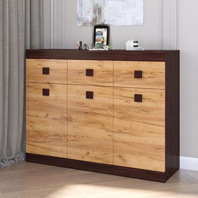 Комод Эверест Соната-6 3 ящика Венге/Крафт золотой (е-20156)